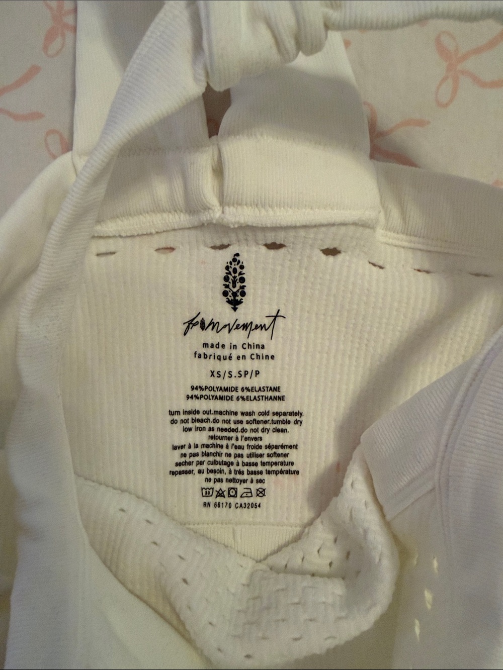 White Ribbed FP Movement Crop Tank - Picture 2 of 4